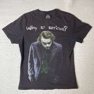 The Joker Dark Knight Why So Serious Take Cover Graphic T Shirt Mens M Black